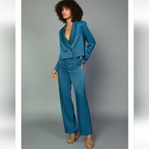 Current Air Cropped Double Breasted Blazer + Straight Leg Pants